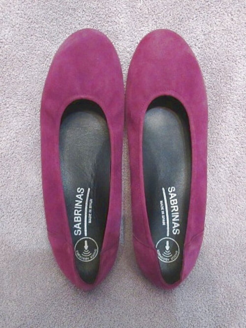 Sabrinas London Ballerina Flats Size 40 9.5 Slip On Comfort Shoe Foam Suede Boho